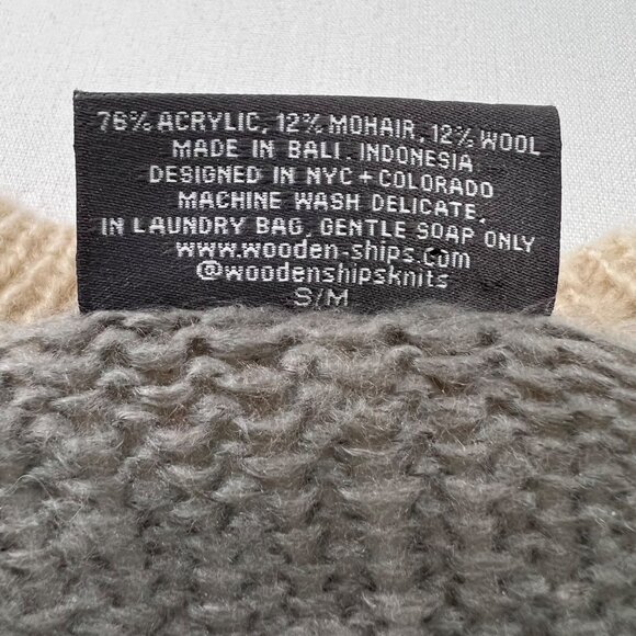 Wooden Ships Camo Skull Sweater Mohair Wool Blend Lightweight Size Small Medium - Picture 6 of 9